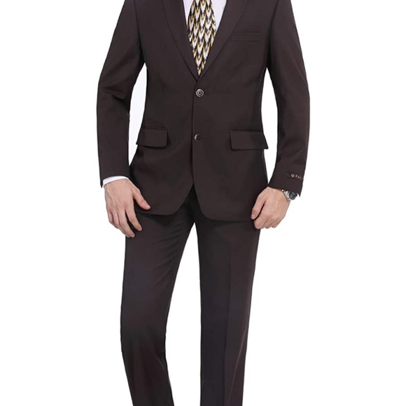 P&L Men's Suits 2-Piece Classic Fit 2 Button Offic - Picture 1 of 5